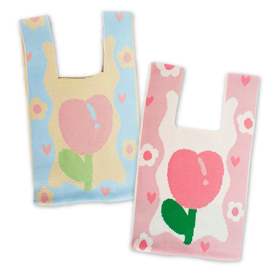 ニットハンドバッグ チューリップ