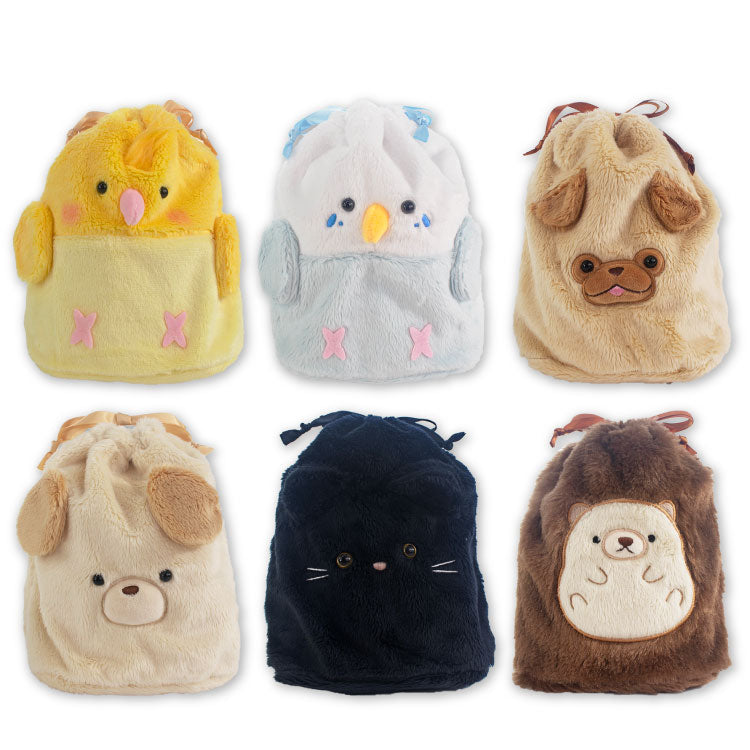 アニマルふわふわ巾着