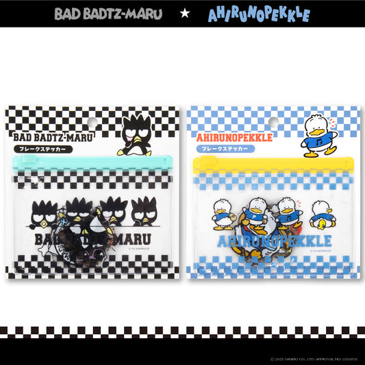 バッドばつ丸&あひるのペックル コラボ フレークステッカー