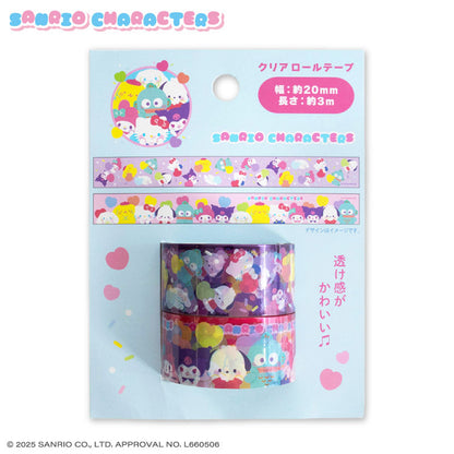 サンリオキャラクターズ ぷにきゅきゅデザイン クリアロールテープ2P