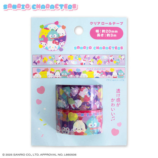 サンリオキャラクターズ ぷにきゅきゅデザイン クリアロールテープ2P