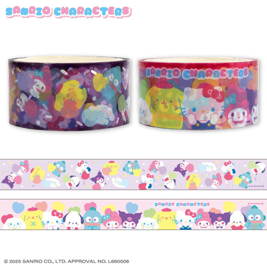 サンリオキャラクターズ ぷにきゅきゅデザイン クリアロールテープ2P