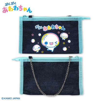ぷくぷくあわわちゃん コラボ デニムポーチ