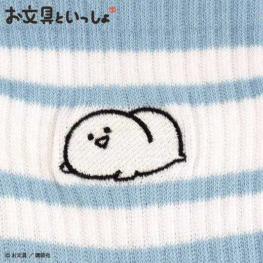 お文具といっしょ クルーソックス ライン刺繍