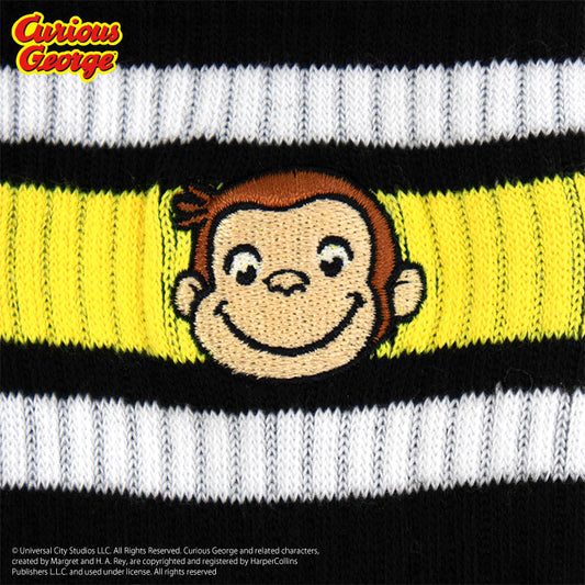 おさるのジョージ クルーソックス ライン刺繍