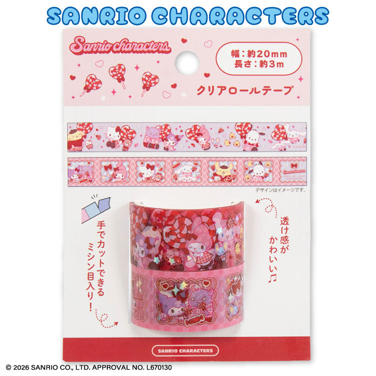 サンリオキャラクターズ クリアロールテープ2P PinkyLollipops