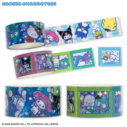 サンリオキャラクターズ クリアロールテープ2P ぷくペタ